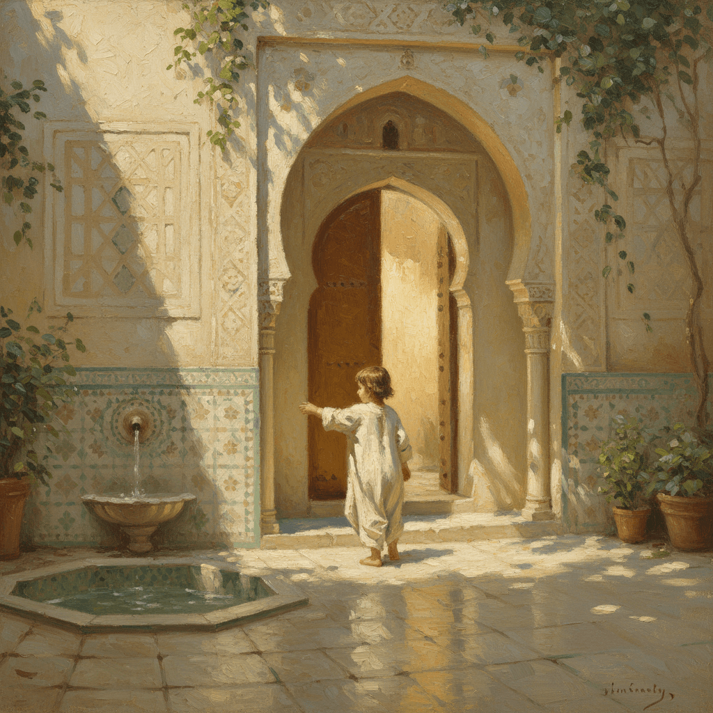 A warm home setting representing the Islamic concept of kafala and caring for orphans